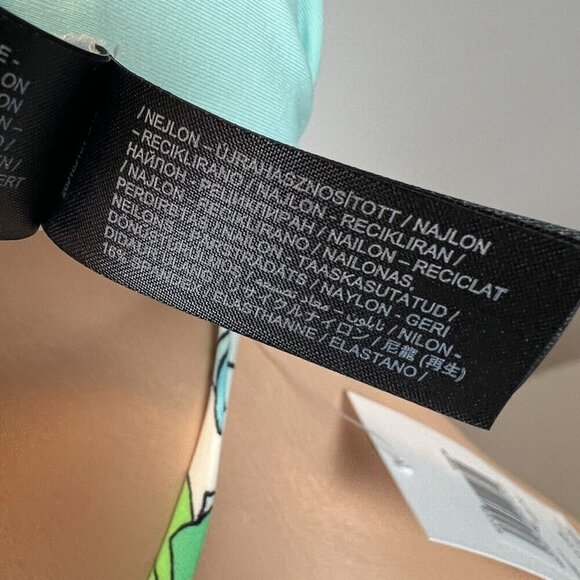 Hurley Wild Bloom Reversible Triangle Bikini Top Size Medium Green Blue NWT - Picture 15 of 15